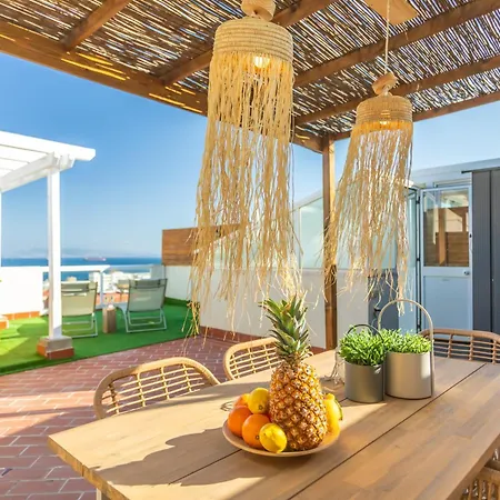 Ferienwohnung Terrace With Panoramic Views On Sea & Africa Tarifa Exterior foto